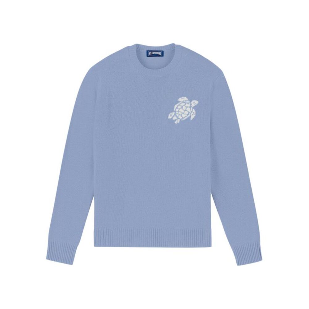 Vilebrequin Men Organic Cotton And Cashmere Crew Neck Sweater With Turtle Logo